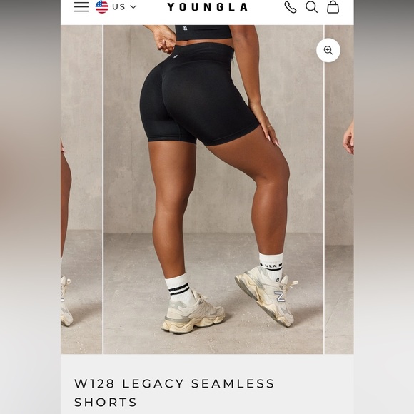 NWT YoungLA W128 LEGACY SEAMLESS SHORTS - Picture 4 of 14